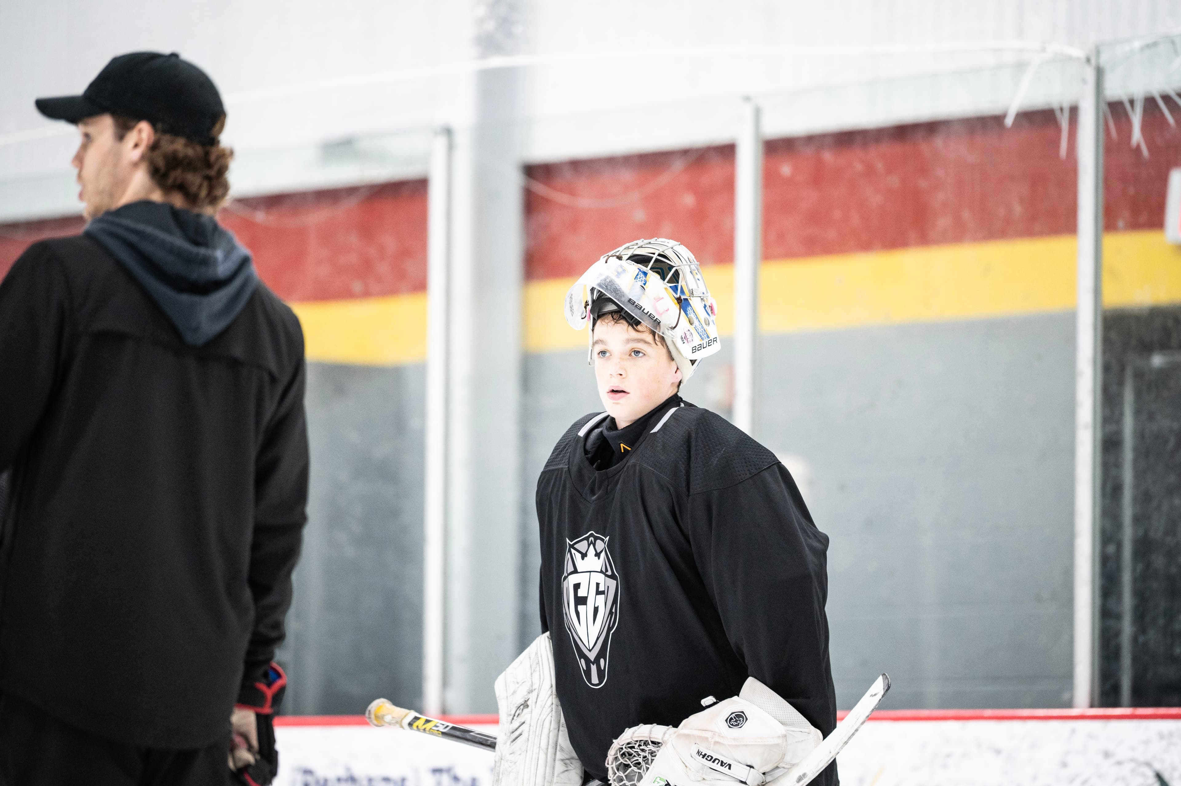 CGG goaltender tracking the play during a session