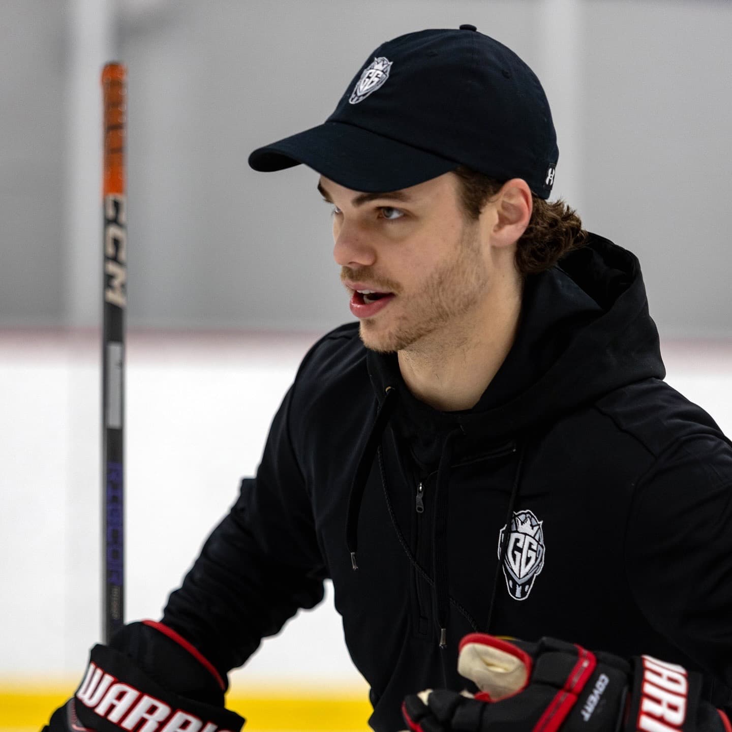 Coach Cameron Gray on the ice