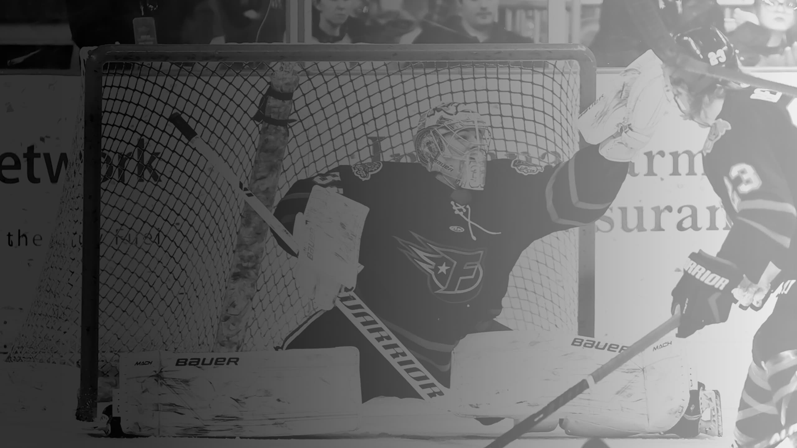 Goaltender making a save in game action