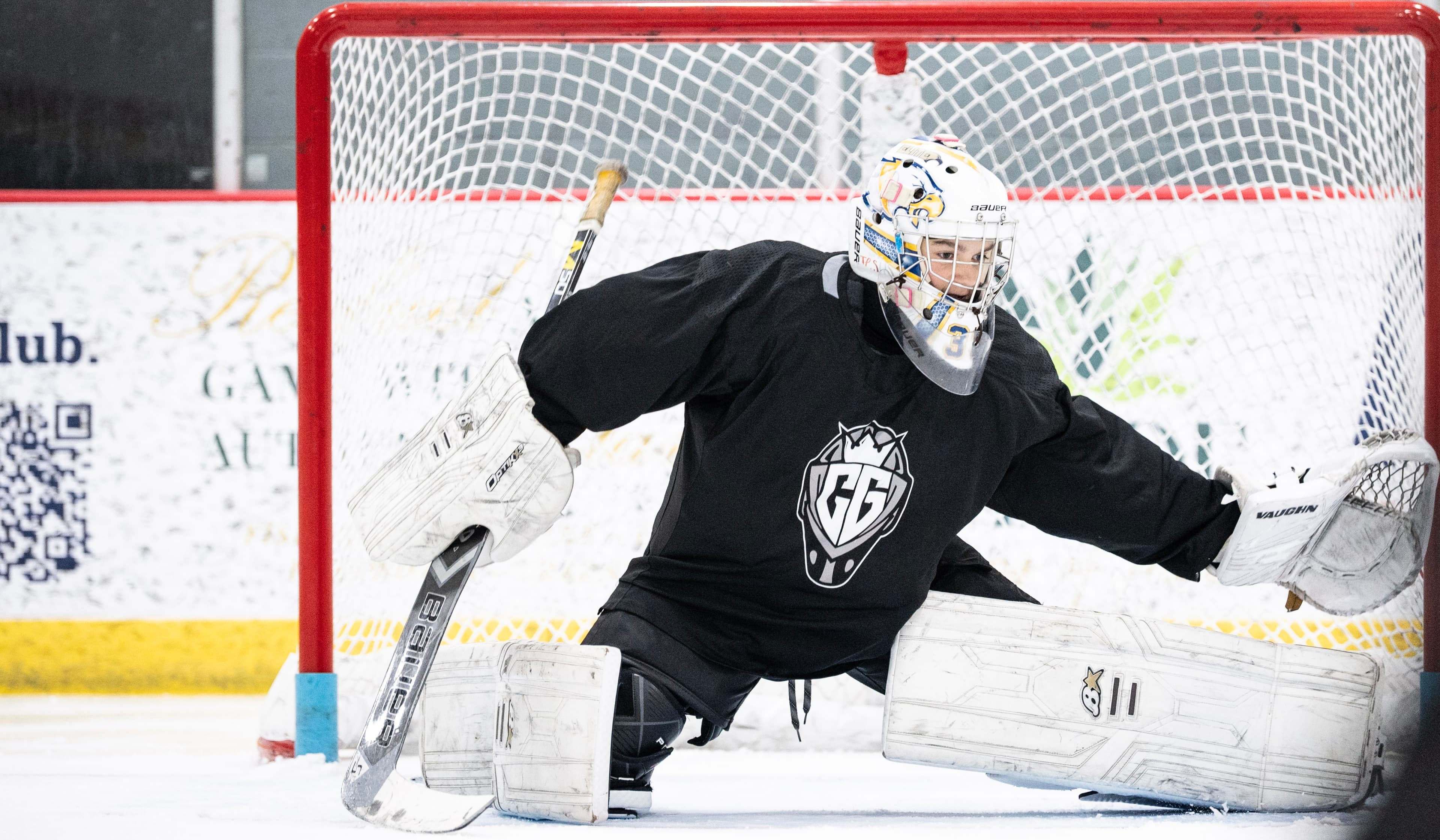 Goaltender in action